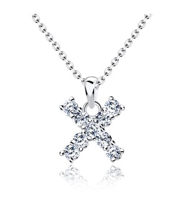 Necklace Silver X Shape SSLPE-X